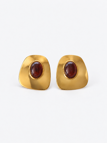 Bold Cleo Golden Espresso Earrings