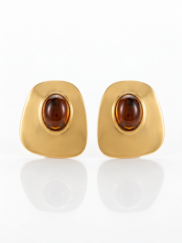 Bold Cleo Golden Espresso Earrings