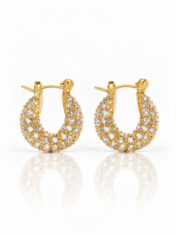 Amber Huggie Hoops