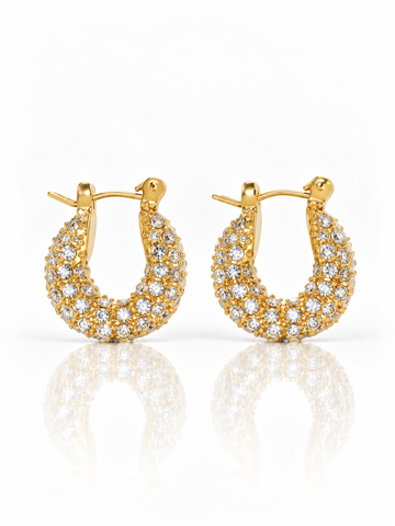 Amber Huggie Hoops