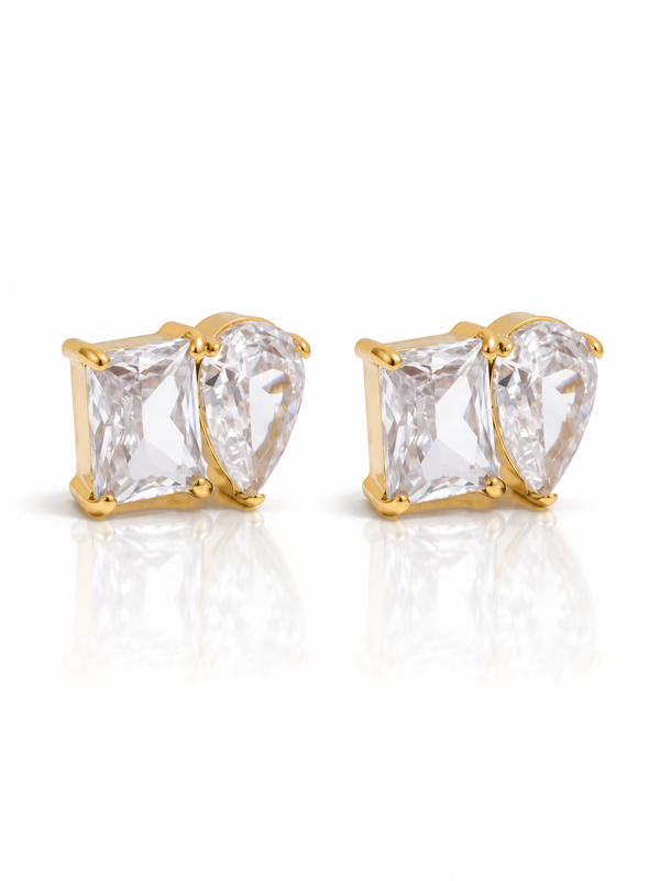 Duo Crystal Stud Earrings