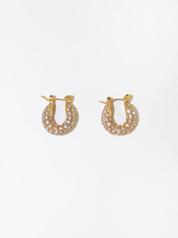 Amber Huggie Hoops