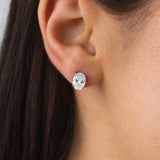Blair Silver Oval Stud Earrings