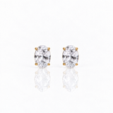 Blair Golden Oval Stud Earrings