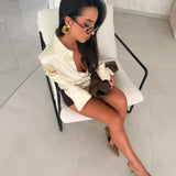 Bold Cleo Golden Espresso Earrings