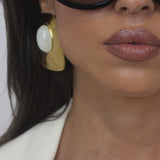 Bold Cleo Golden Ivory Earrings