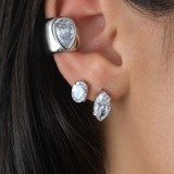 Blair Silver Oval Stud Earrings