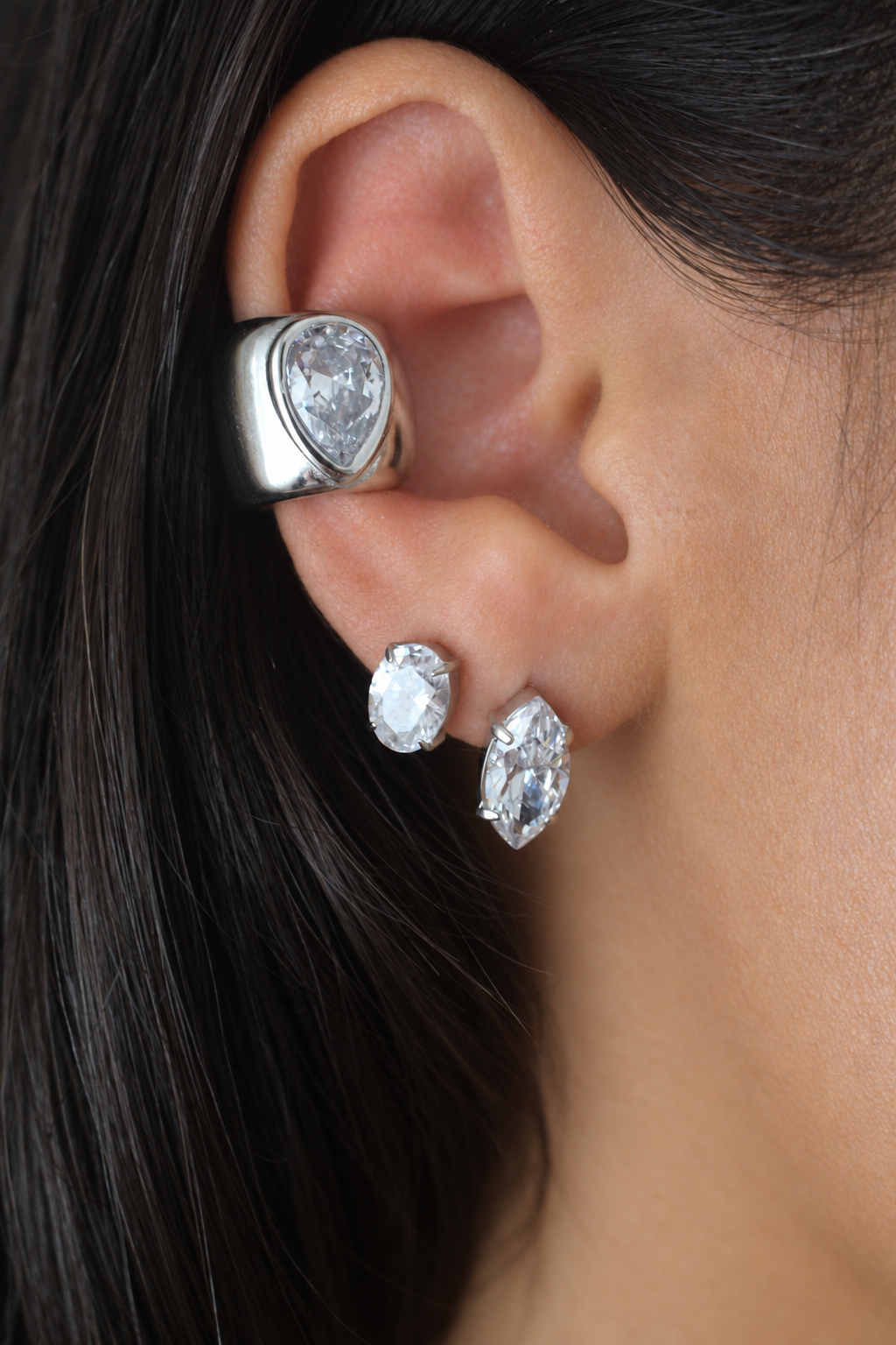 Blair Silver Oval Stud Earrings