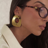 Bold Cleo Golden Espresso Earrings