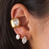 Blair Golden Oval Stud Earrings