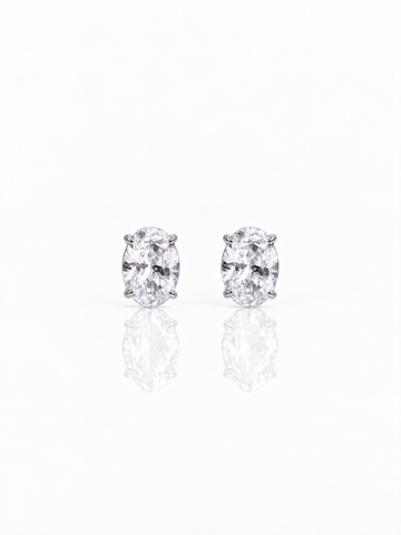 Blair Silver Oval Stud Earrings