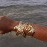 Seashell Sculptural Cuff Bracelet