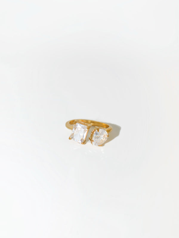 Alba Adjustable Golden Zircon Ring