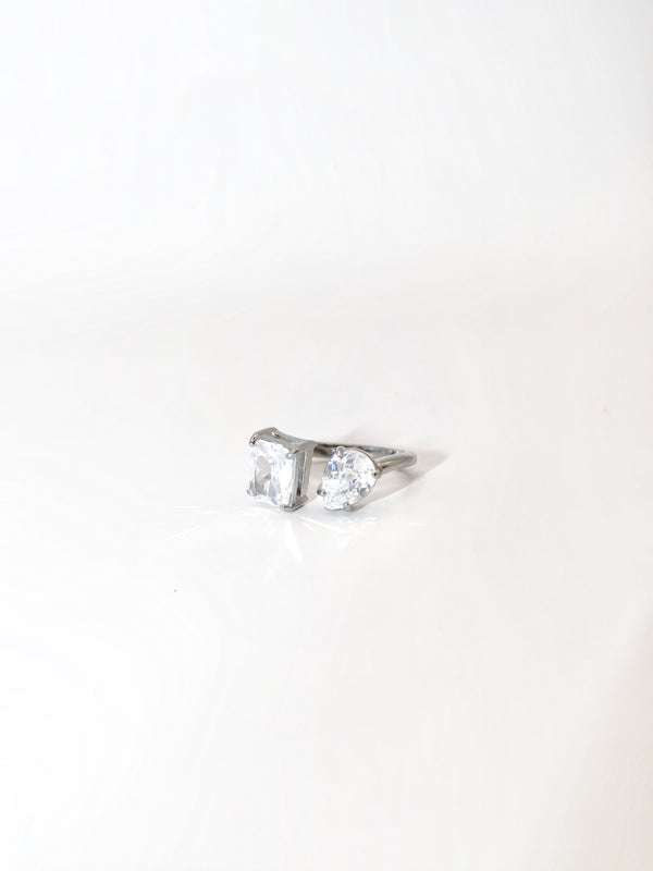 Alba Adjustable Silver Zircon Ring