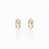Serena Golden Marquise Stud Earrings