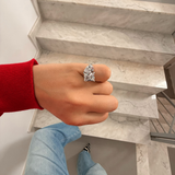 Sofia Toi et Moi Silver Adjustable Ring