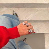 Sofia Toi et Moi Silver Adjustable Ring