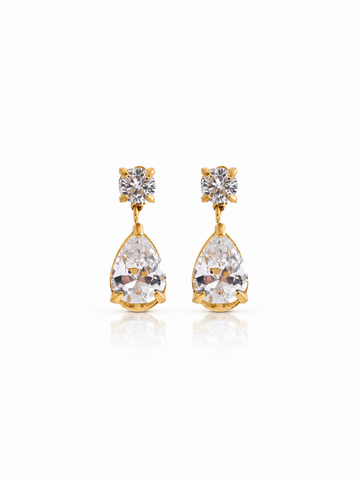 Crystal Drop Golden Earrings