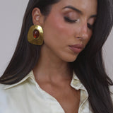 Bold Cleo Golden Espresso Earrings