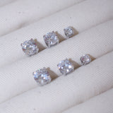 The Zirconia Silver Stud Earrings Trio Set