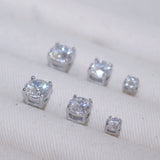The Zirconia Silver Stud Earrings Trio Set