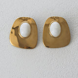 Bold Cleo Golden Ivory Earrings