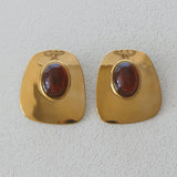 Bold Cleo Golden Espresso Earrings