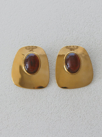 Bold Cleo Golden Espresso Earrings