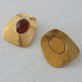 Bold Cleo Golden Espresso Earrings