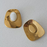 Bold Cleo Golden Ivory Earrings