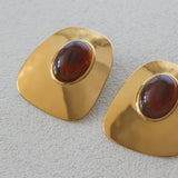 Bold Cleo Golden Espresso Earrings