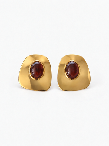 Bold Cleo Golden Espresso Earrings