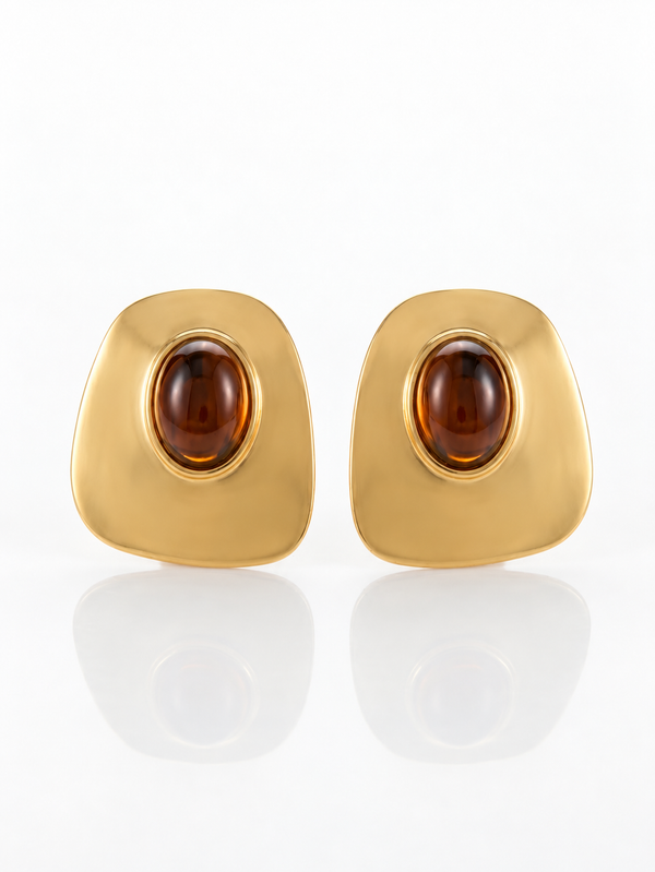 Bold Cleo Golden Espresso Earrings