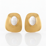 Bold Cleo Golden Ivory Earrings