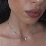 Claire Silver Bezel Necklace