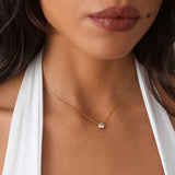 Claire Golden Bezel Necklace