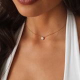 Claire Golden Bezel Necklace