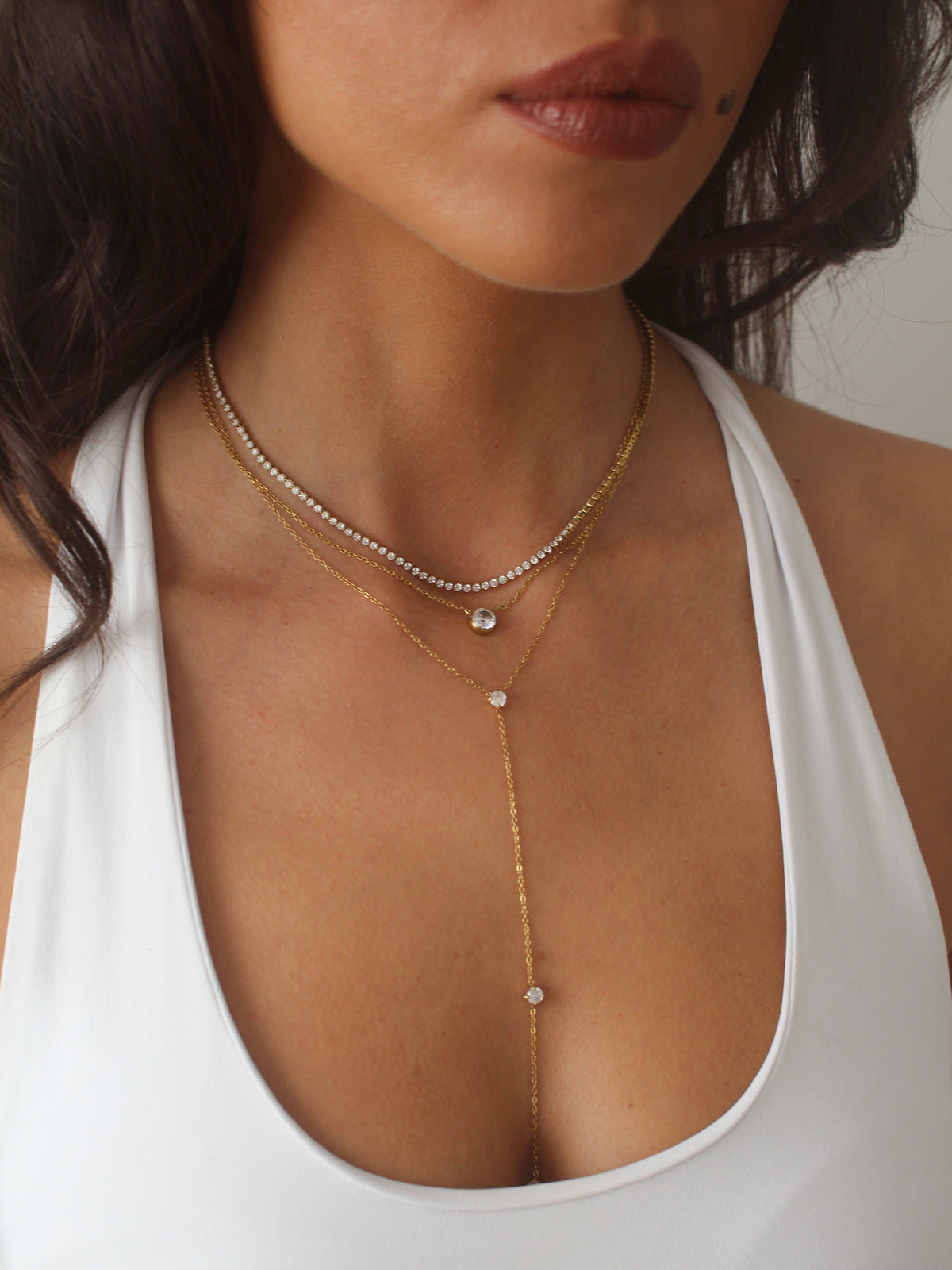 Claire Golden Bezel Necklace