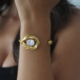 Harlow Golden Zircon Cuff Bracelet