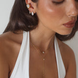 Serena Golden Marquise Stud Earrings