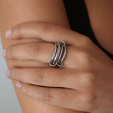 Maya 4 Layers Silver Stacked Ring