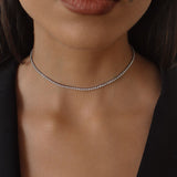 The Iconic Mini Zircon Choker Silver Necklace