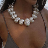 Oceana Statement Necklace with Pearls and Seashells