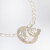 Ocean Muse Shell Necklace With Natural Baroque Pearls