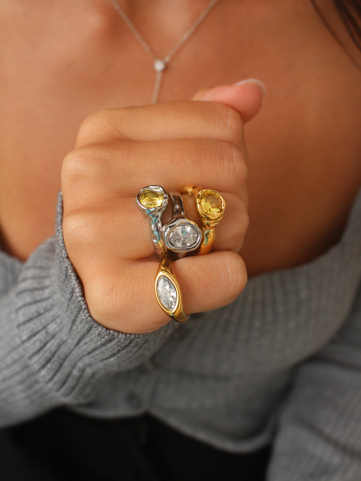 Emily Golden Ring in 18K gold PVD stainless steel – view 5