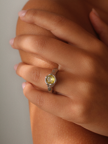 Taylor Yellow Zircon Ring Silver