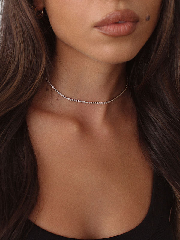 The Iconic Mini Zircon Choker Golden Necklace