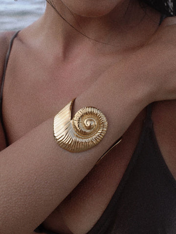Seashell Sculptural Cuff Bracelet